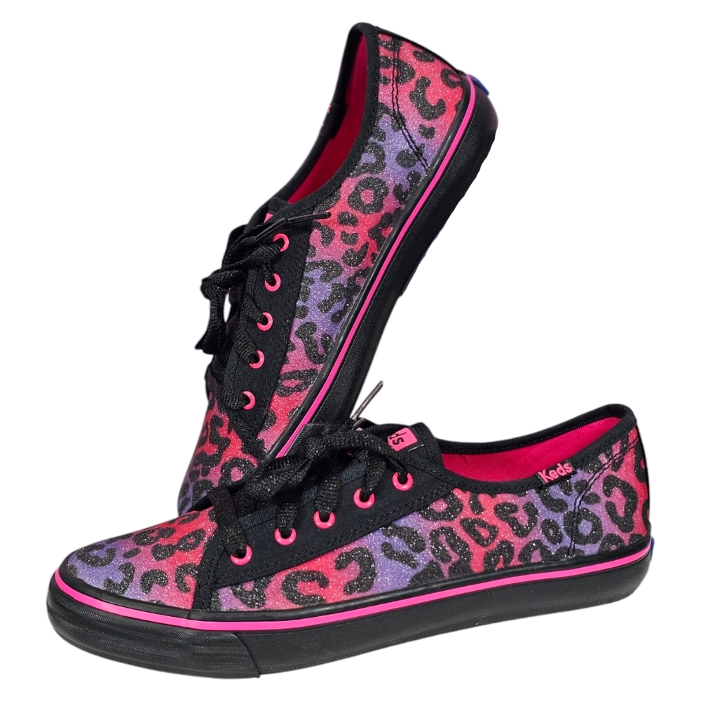 NWOT Keds Double Up pink and purple‎ leopard print sneakers